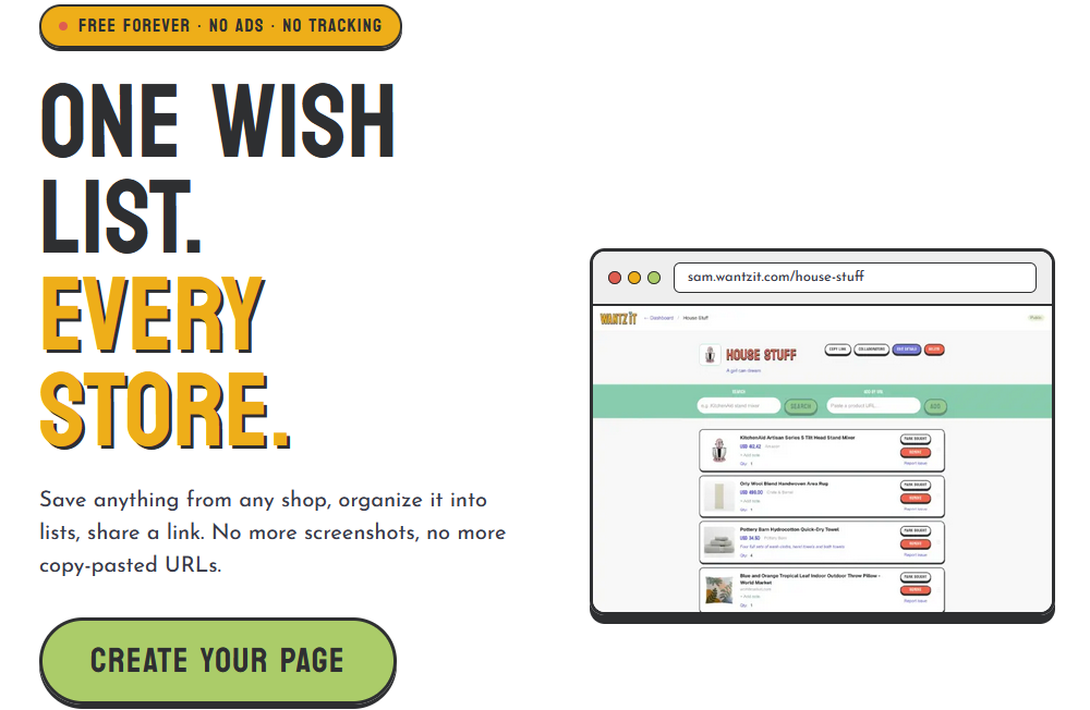 WantzIt app screenshot